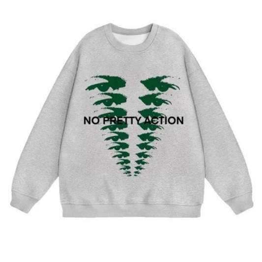 Sweatshirt 'No Pretty Action'