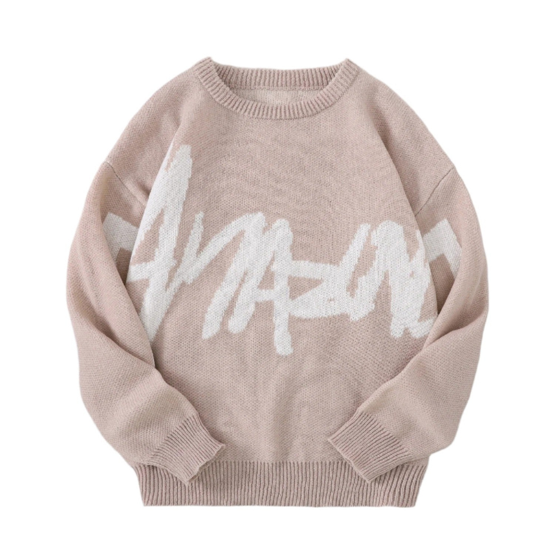 graffiti jacquard knitted sweater