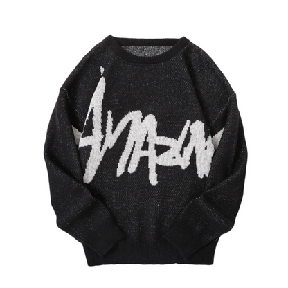 Graffiti Jacquard Knitted Sweater