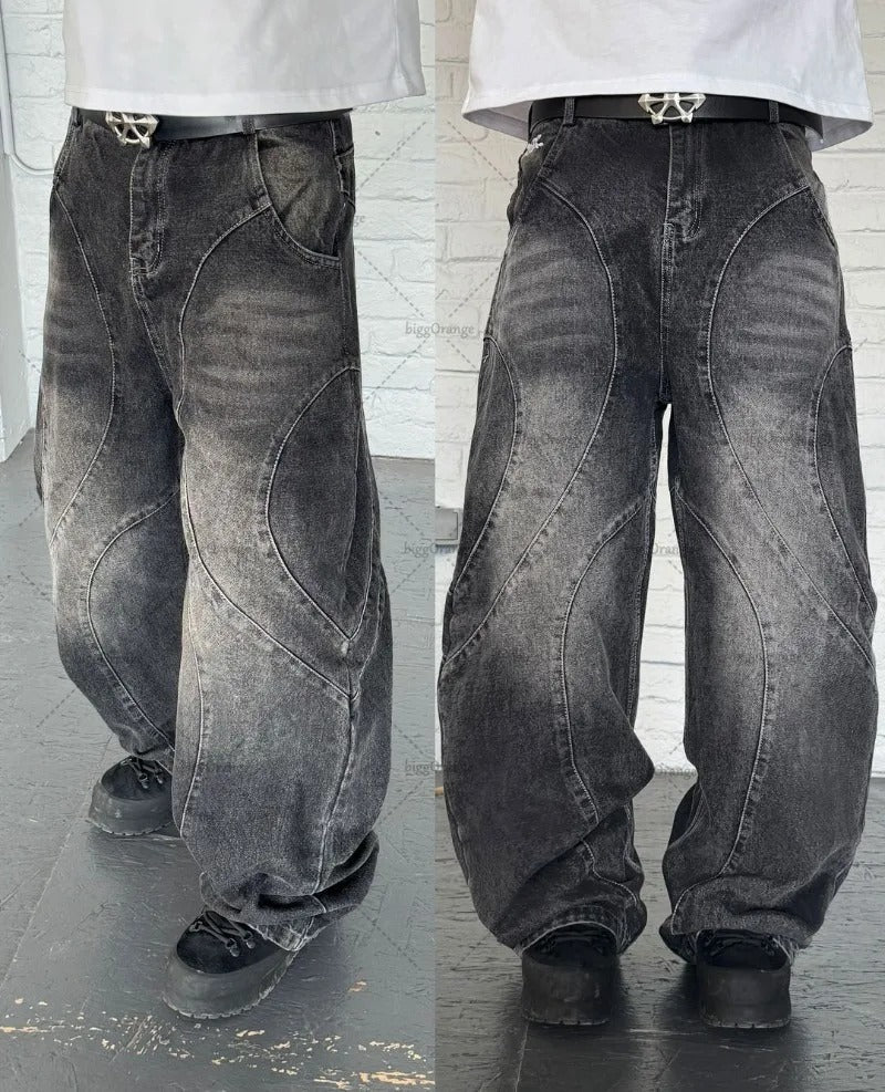 dark edge baggy jeans